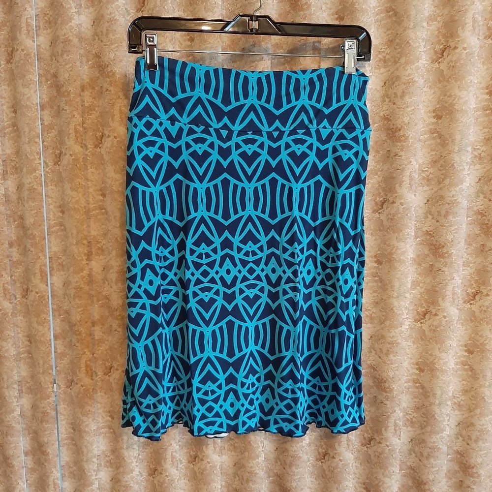 Navy/aqua soft straight skirt size Medium